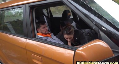 Learner Driver In Public Fellatio Session