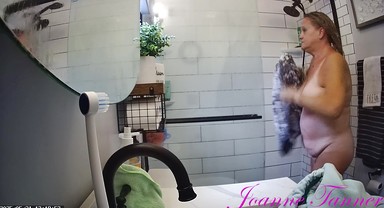 Found Hidden Cam Footage of My Mom Mrs. Joanne Tanner the Real Public Schoolteacher in the Shower on my Dad's Computer 5