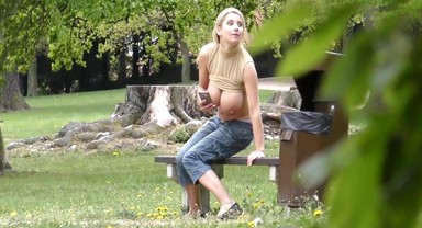 Katerina Hartlova In Watch Me From Behind Trees When I Make Naked In Park And Milking