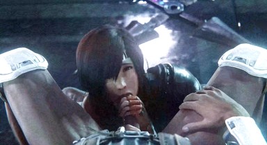 3D Girl fucks guy's dick first with mouth, then with pussy until guy cums inside. Animation porno.