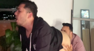 Sex Between Young Friends In Secret And Cum Inside On The Terrace Of The House