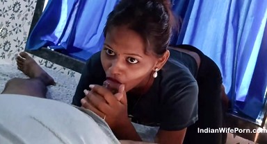 Young Indian Wife Giving Deepthroat Blowjob With Cum