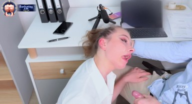 Secretary Punished By Her Boss Rough Deepthroat Blowjob For Missed Deadline And A Messy With Ritzy Rain